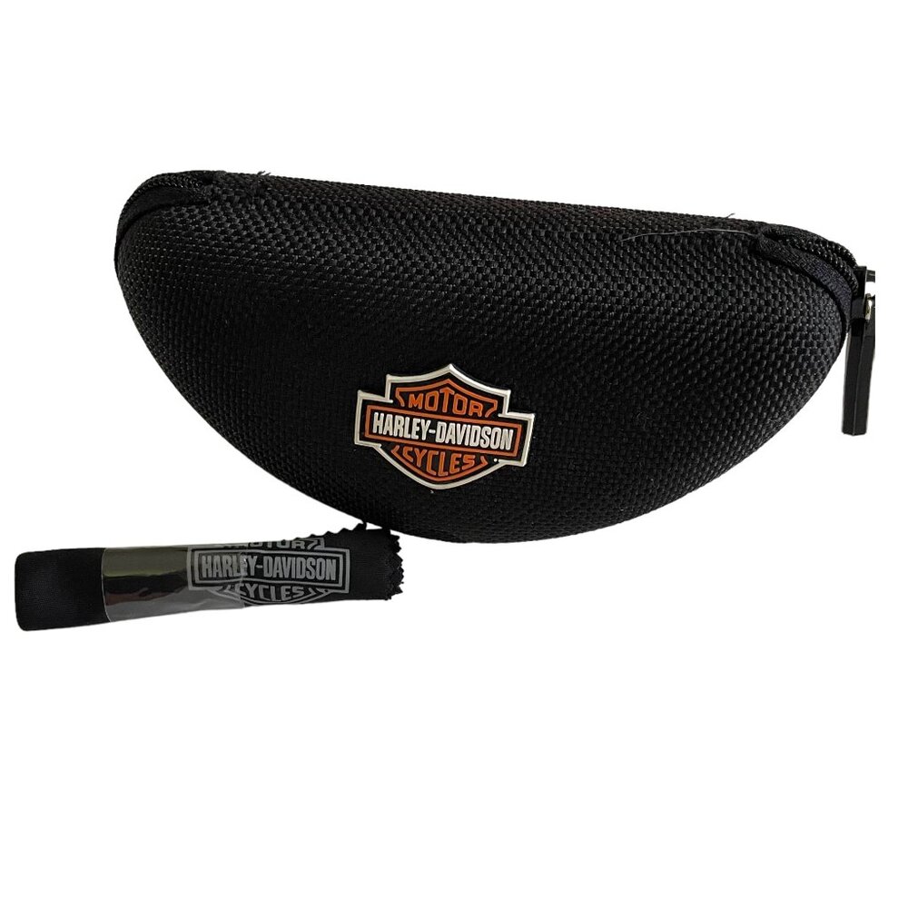 Harley Davidson Motorcycle Hard Shell Sunglasses / Eyeglasses Case & Dust Cloth